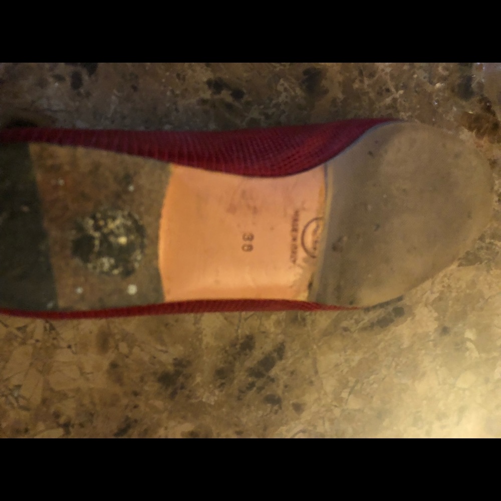 Chanel red lizard signature flats genuine - Picture 5 of 5